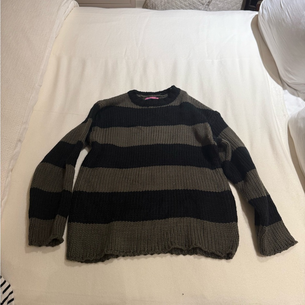 Edikted Black and Brown Striped Sweater